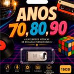 Pen Drive com Músicas - Anos 70, 80, 90 Internacional